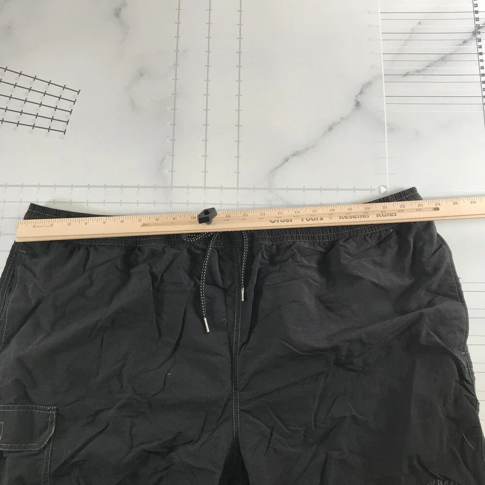 Tommy Bahama Swim Shorts Mens Big 2XB Black Nylon Mesh Lined Drawstring Logo